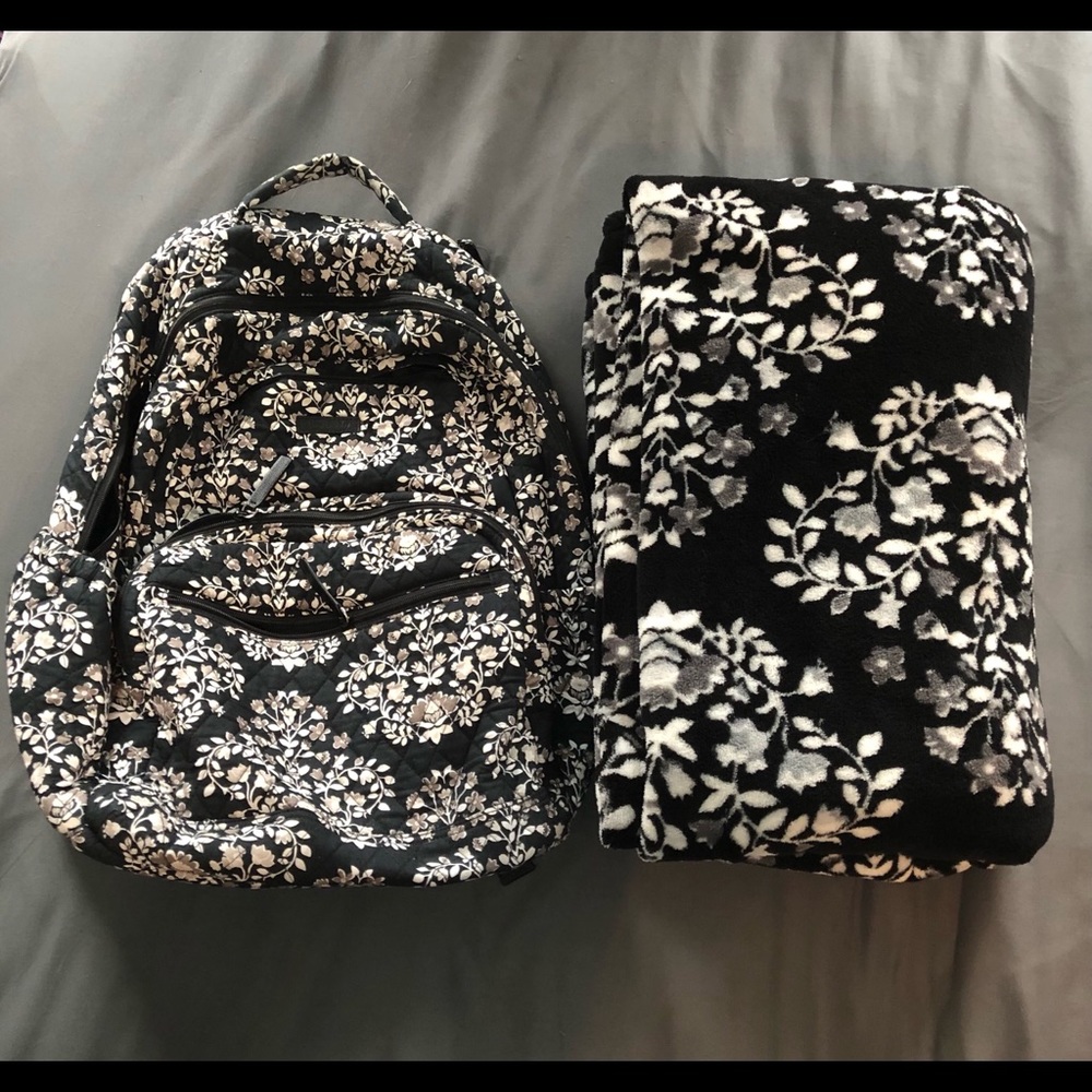 Vera Bradley lighten up backpack and throw blanket